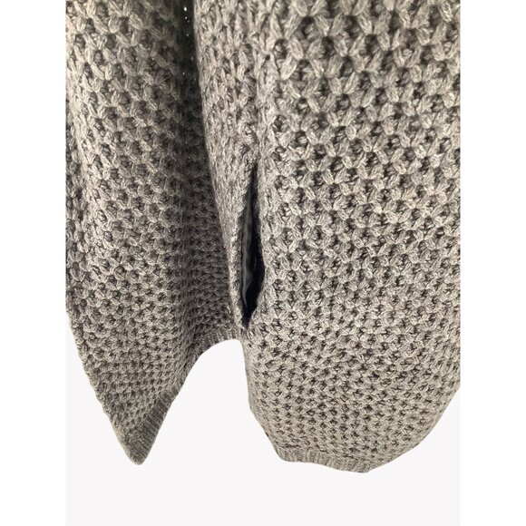 Chunky Knit Open Front Shawl Collar Cardigan Sweater Coat In Taupe Petite S - Picture 7 of 10